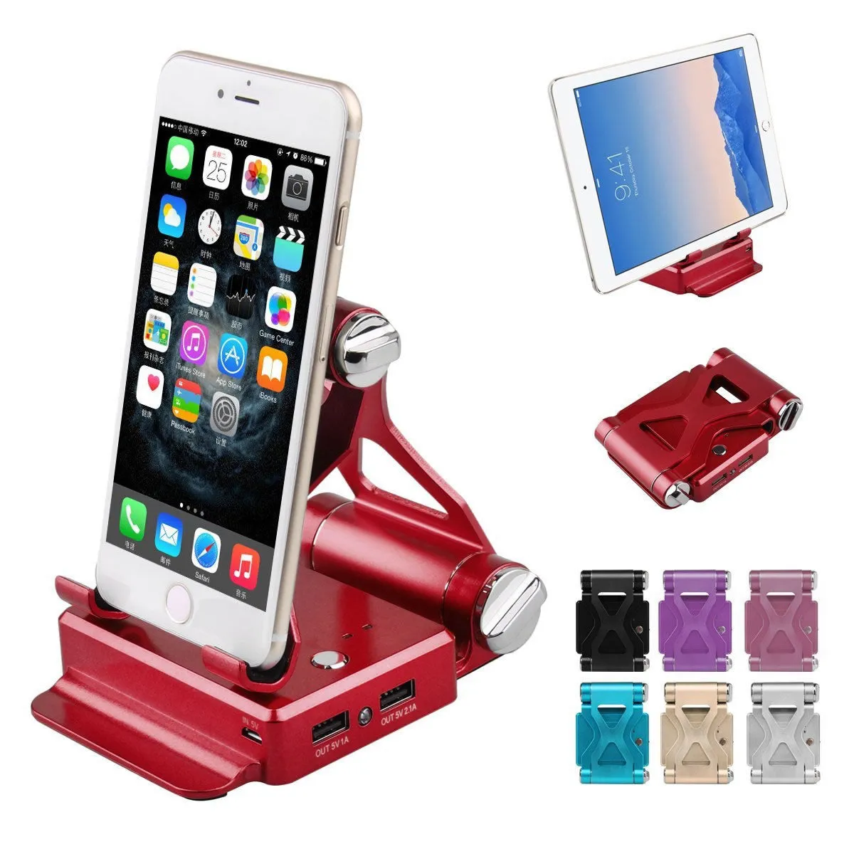 Podium Style Stand With Extended Battery Up To 200% For iPad, iPhone And Other Smart Gadgets