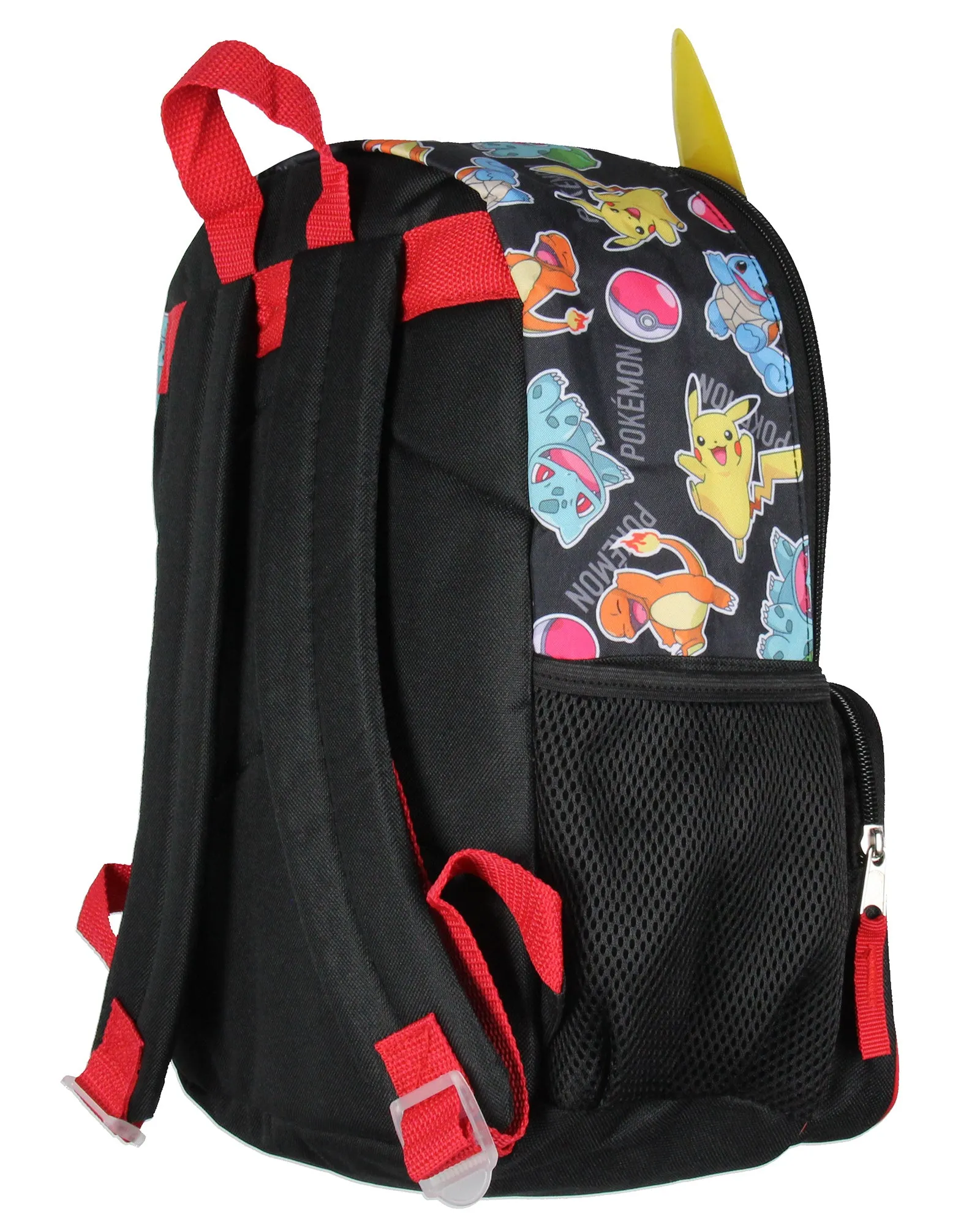 Pokemon 3D Pikachu Bulbasaur Squirtle Charmander 14" Kids School Backpack