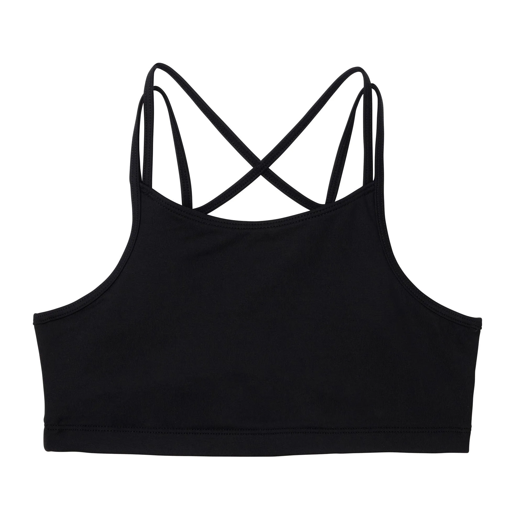 Remi: Criss-Cross Back Bra Crop Top in Black