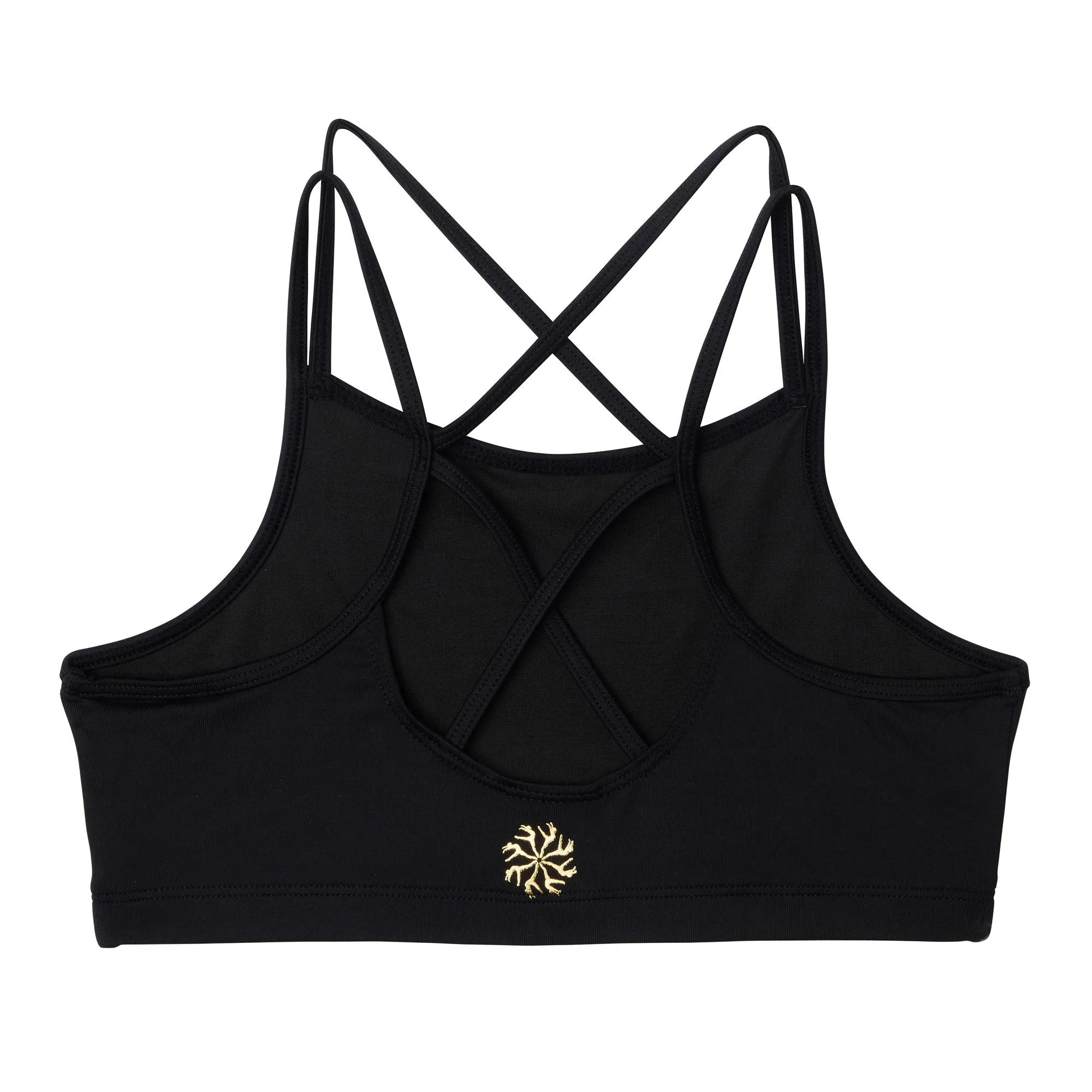 Remi: Criss-Cross Back Bra Crop Top in Black