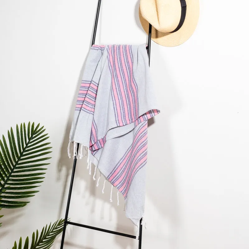 Rio Stripe Fouta Bag - Pink