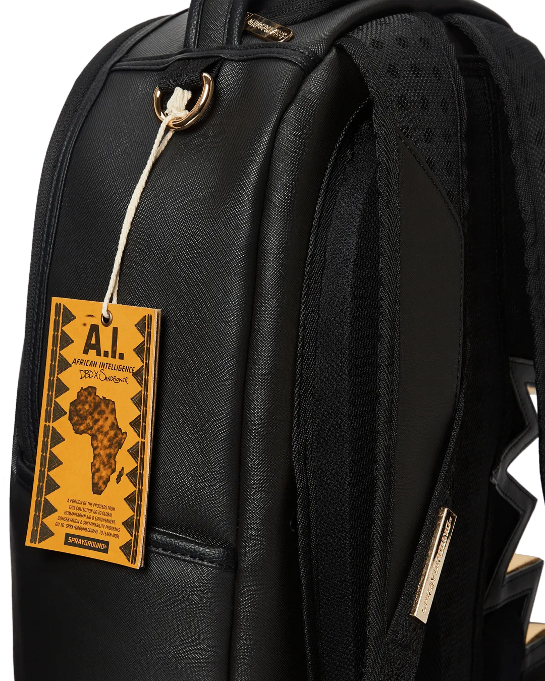 Sprayground Backpack Ai3 BLACK GOLD DLX BACKPACK Black