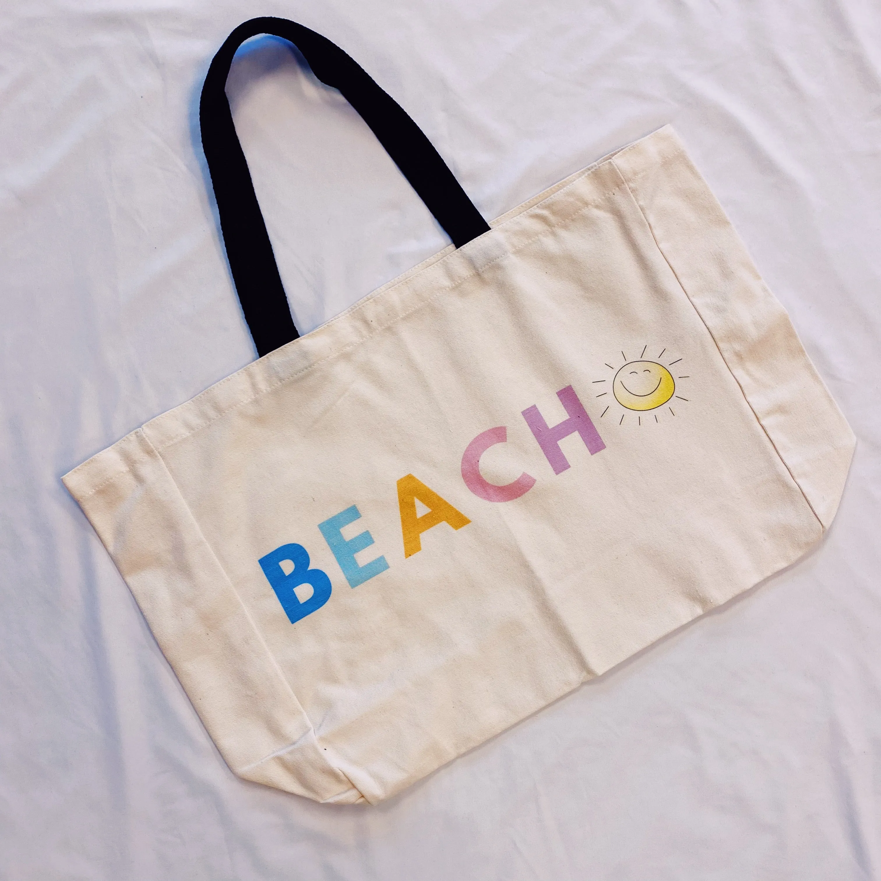 Sunny Beach Canvas Tote