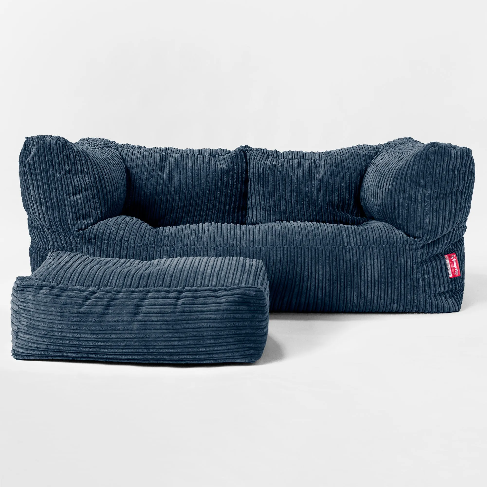 The 2 Seater Albert Sofa Bean Bag - Cord Navy Blue