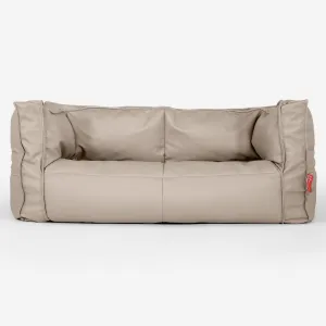 The 2 Seater Albert Sofa Bean Bag - Vegan Leather Ivory