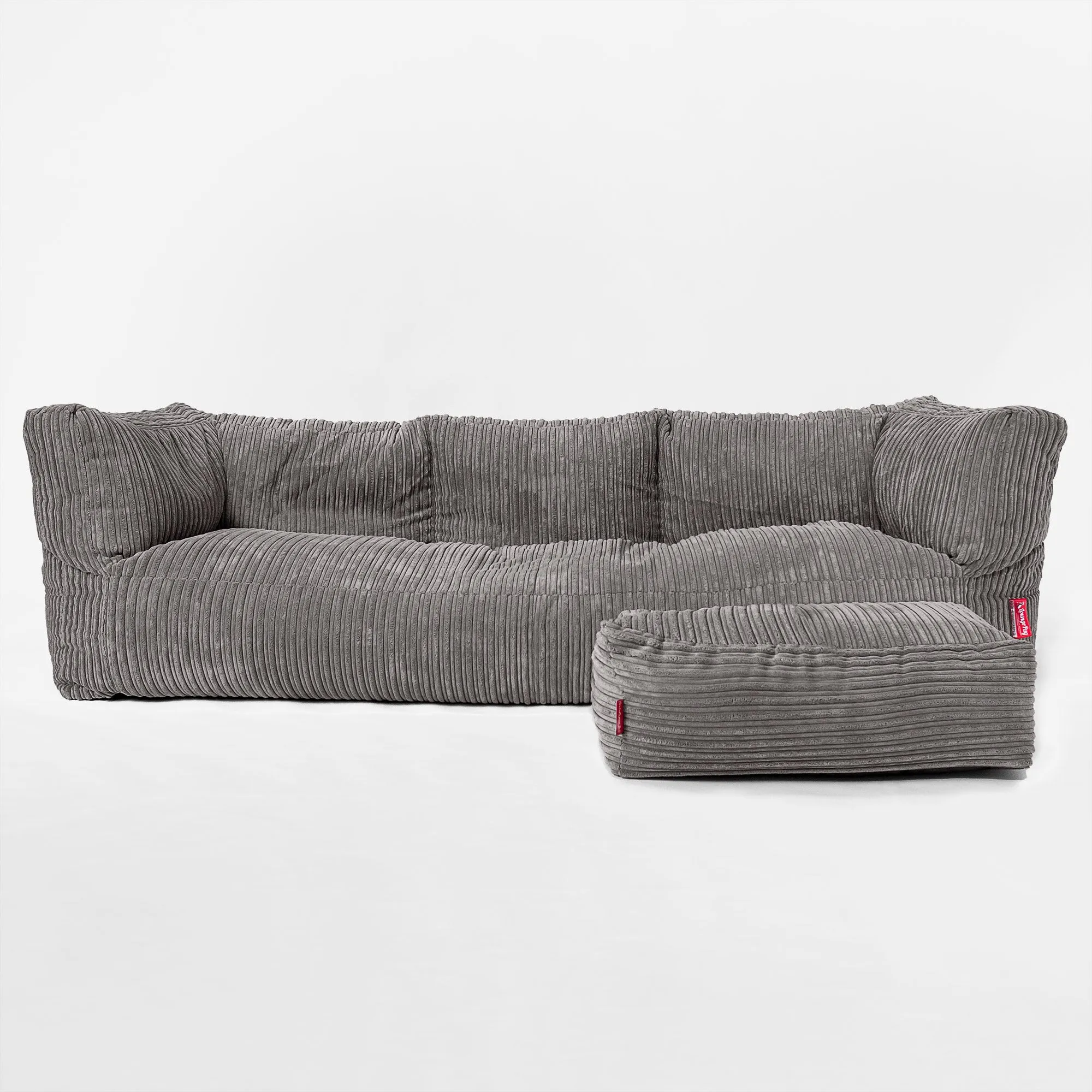 The 3 Seater Albert Sofa Bean Bag - Cord Graphite Grey