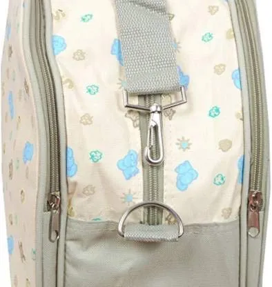 Unique Ideas New Born Baby Multipurpose Polyester Diaper/Mother Bag with Holder Diaper Changing Multi Compartment (Printed Cream, Medium)(Pack of 1)