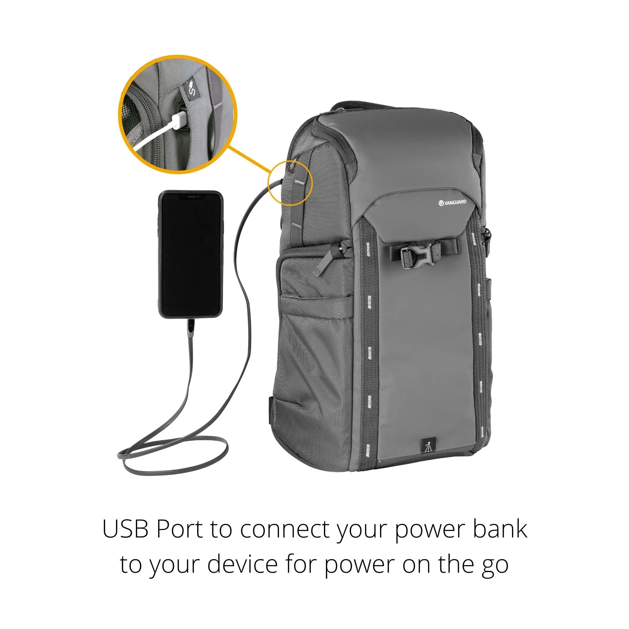 VEO ADAPTOR S41 GY 12 Litre Backpack with USB Port - Side Access