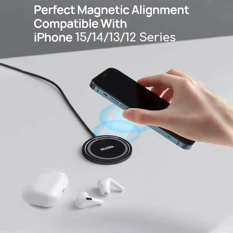 VIKEFON Magnetic Wireless Charger Fast Charging Pad Stand for iPhone 15 14 13 12 Pro Airpods PD Magnet Phone Chargers Station