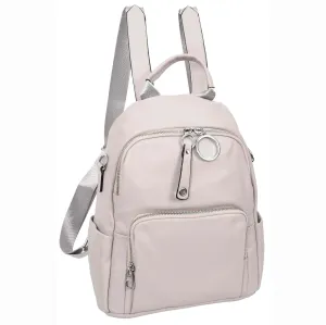 Women's Genuine Leather Backpack Multiple Pockets Casual Fashion Rucksack A618 Taupe